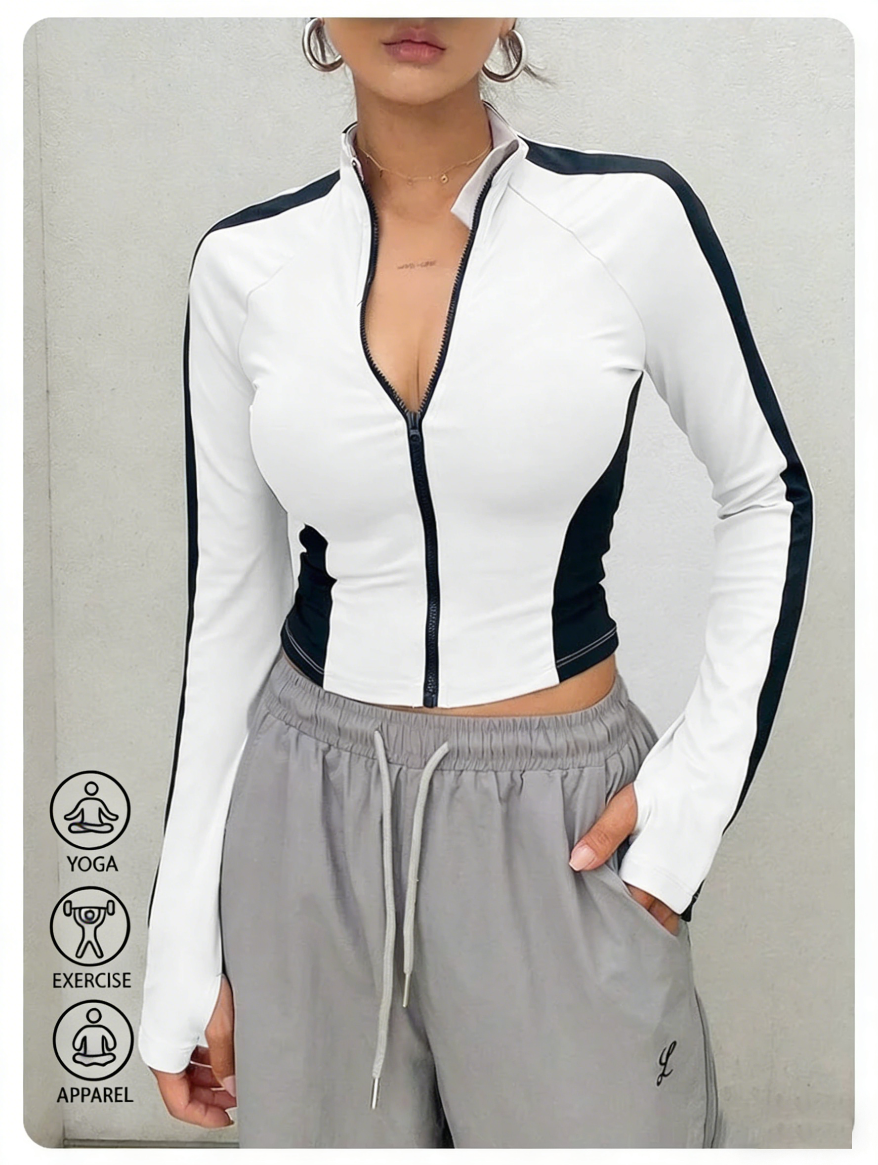 Yoga & Fitness With Denise - Yoga Clothes Stand Up Collar Jacket