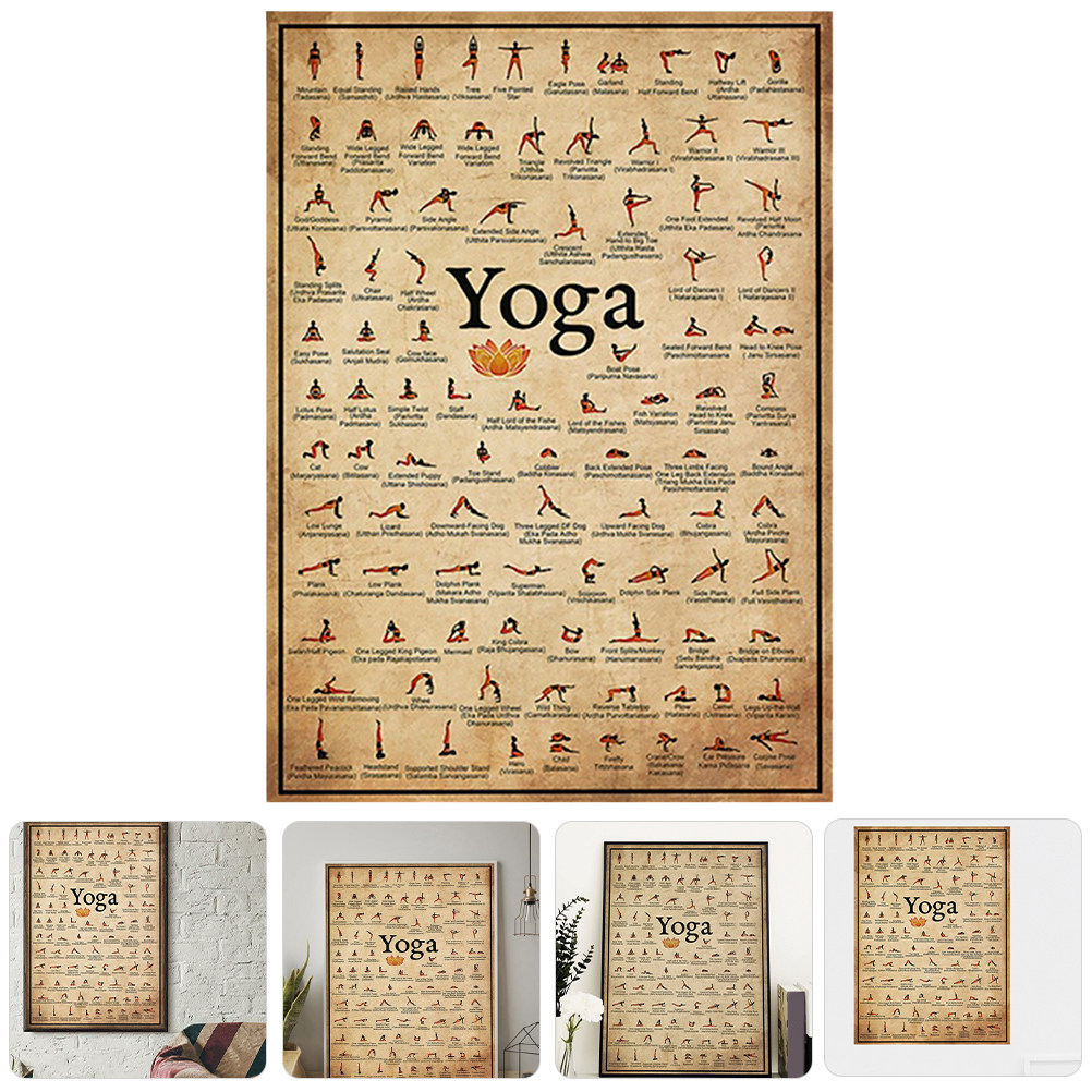 Yoga Fitness Drawing - Yoga Posture Wall Decor Canvas Art