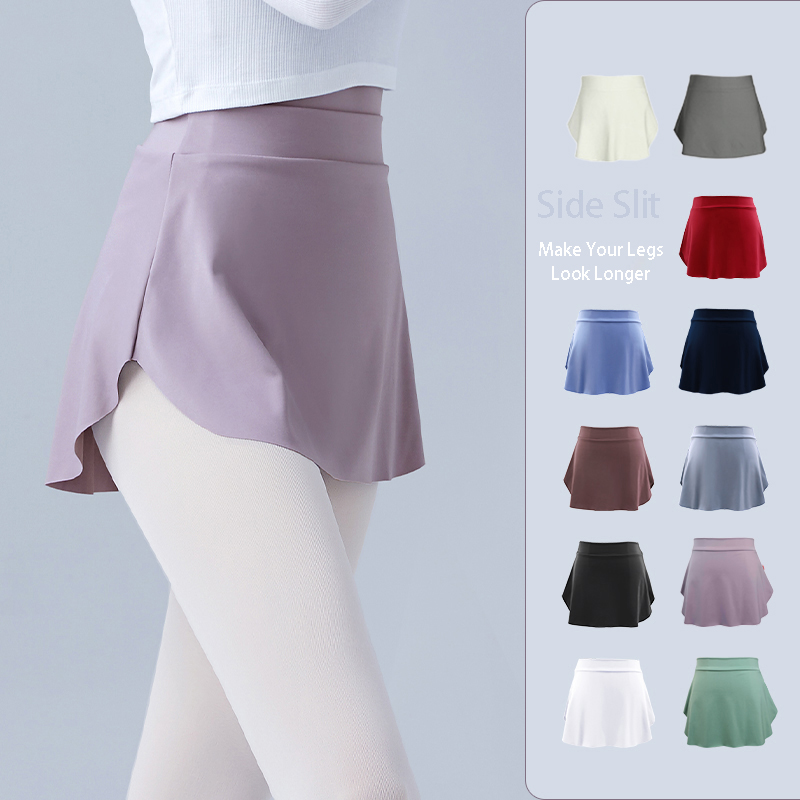 Women Side Split Dance Skirts  - Yoga Fitness Dress のレビューと価格