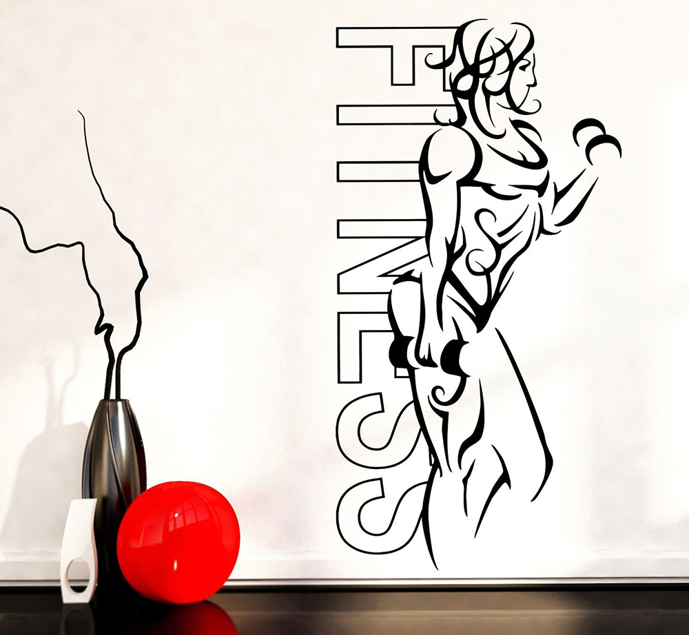 Wall Stickers Vinyl Fitness Gi - Yoga Health & Fitness Center のレビューと価格