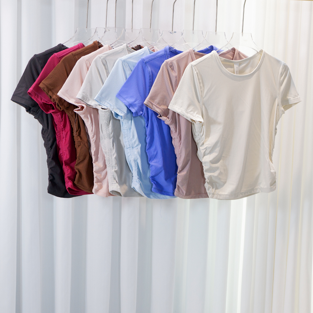 Waist-cinching Short Sleeve Sl - Yoga Fitness Wear のレビューと価格