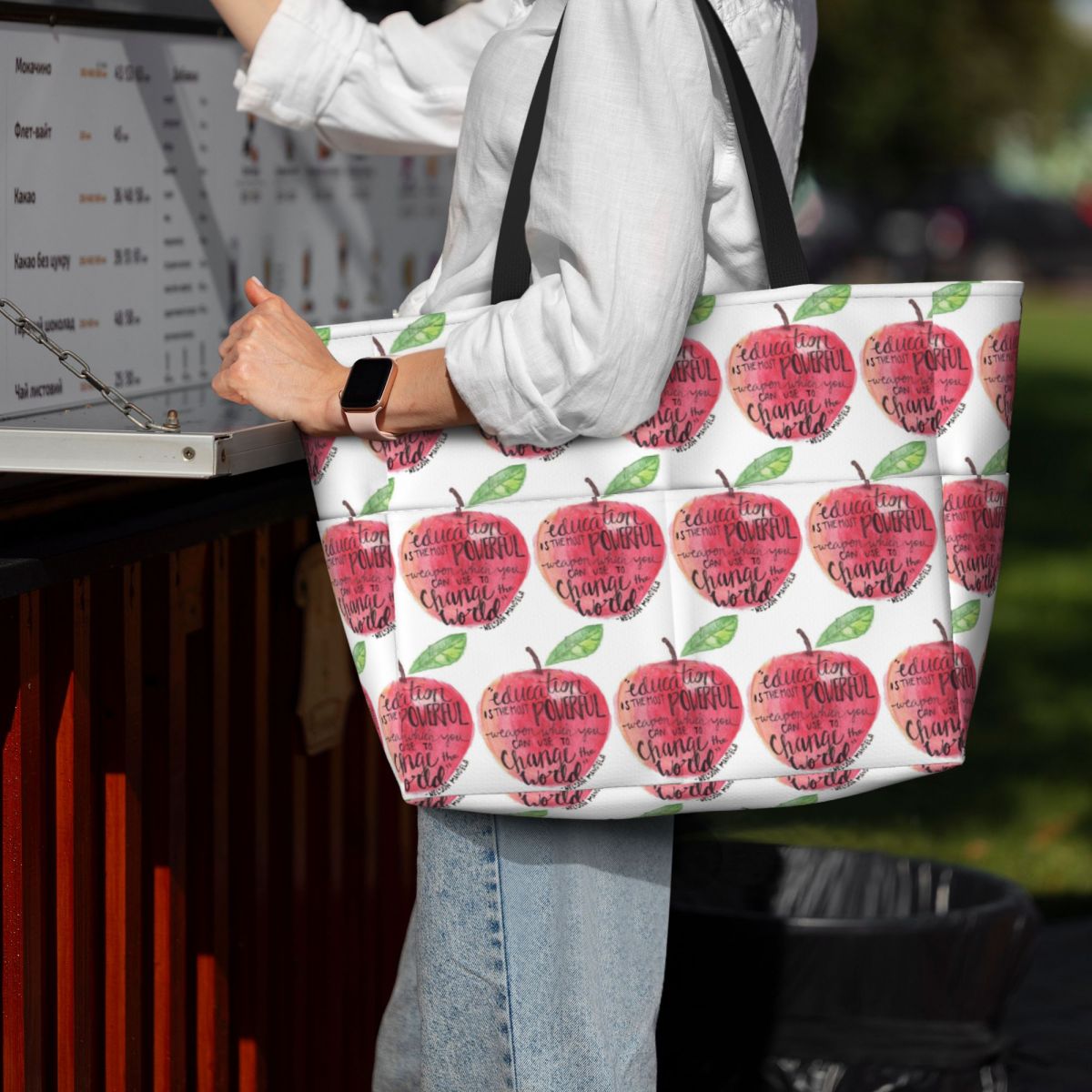 Teacher Quote Beach Tote Bag S - Yoga Fitness Teacher のレビューと価格