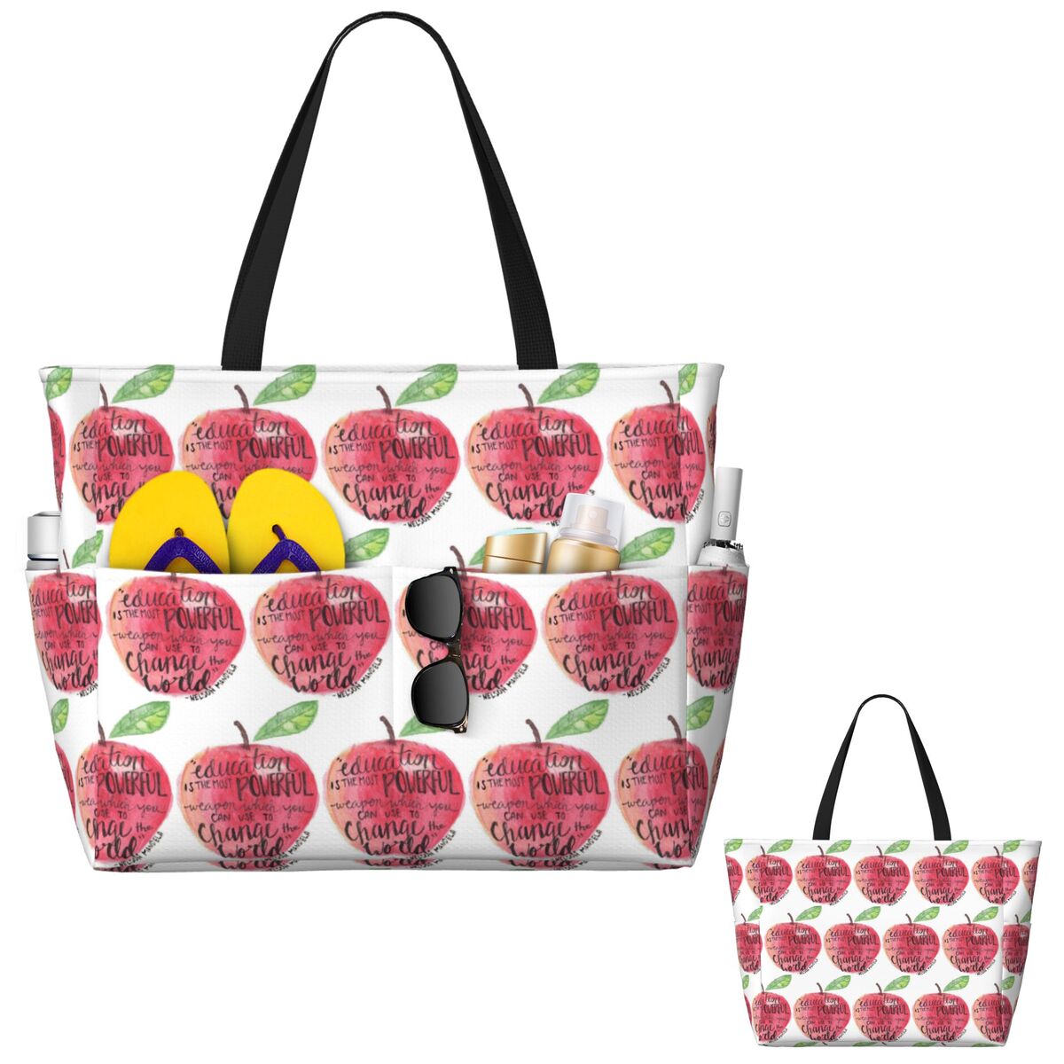 Teacher Quote Beach Tote Bag S - Yoga Fitness Teacher のレビューと価格