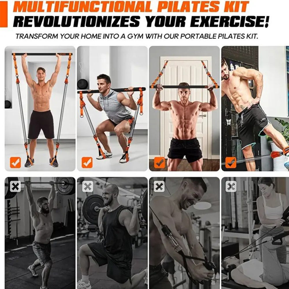 Multifunctional Pilates Bar wi - Yoga Fitness Resistance Band のレビューと価格