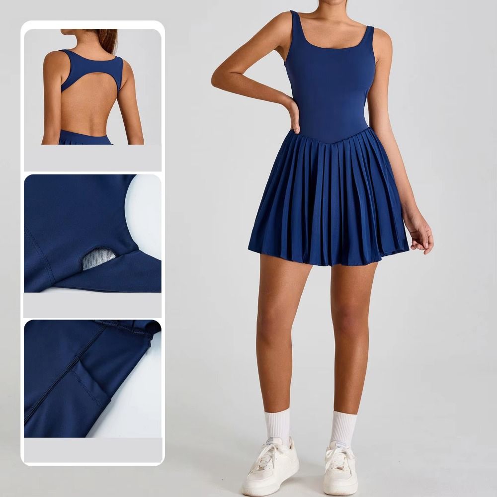 Hollow Out Women Tennis Dress  - Yoga Fitness Dress のレビューと価格