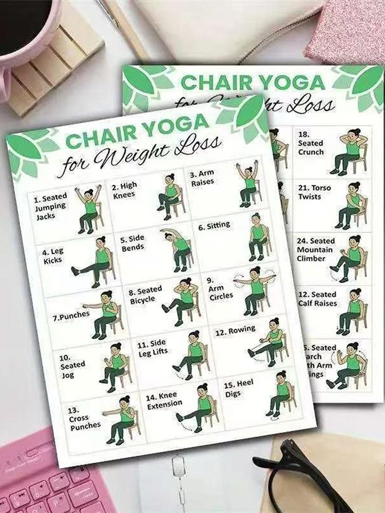 2 PCS Yoga Poster Home Exercis - Yoga Health & Fitness Center のレビューと価格