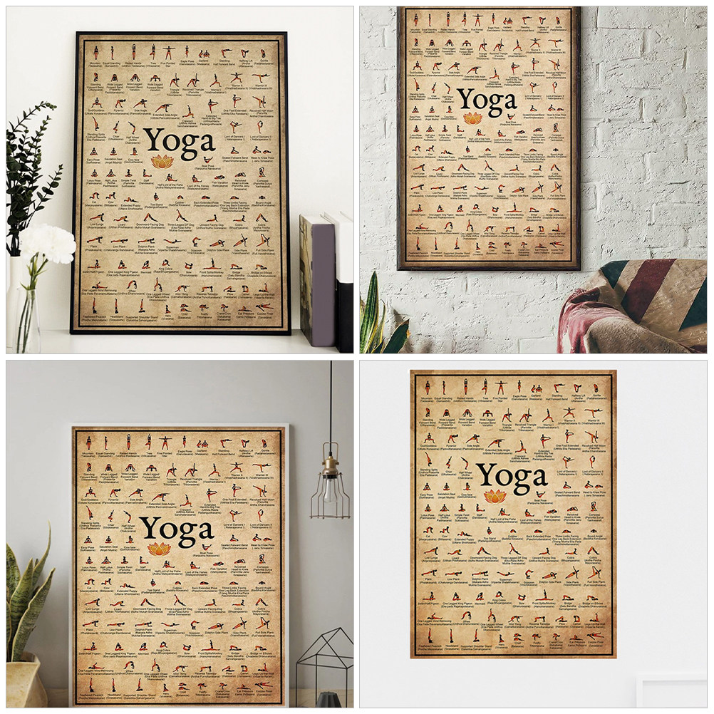 Yoga Posture Wall Decor Canvas - Yoga Fitness Drawing のレビューと価格