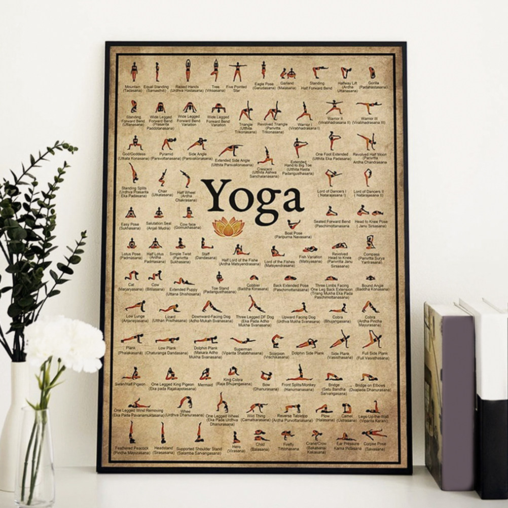Yoga Posture Wall Decor Canvas - Yoga Fitness Drawing のレビューと価格