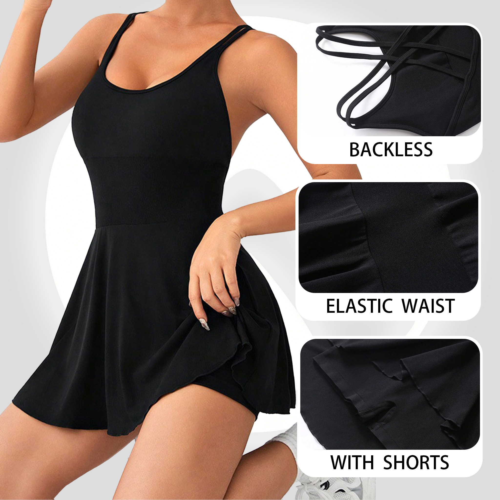 Women Yoga Dress Tennis Skirt  - Yoga Fitness Dress のレビューと価格