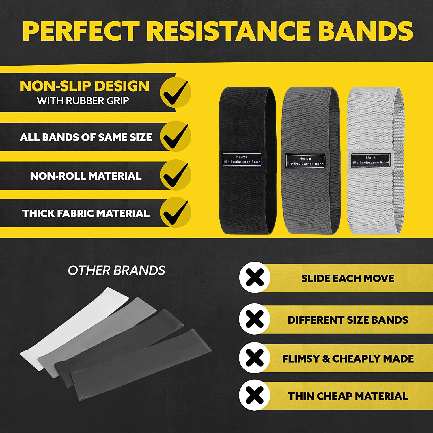 Fabric Resistance Hip Booty Ba - Yoga Fitness Resistance Band のレビューと価格