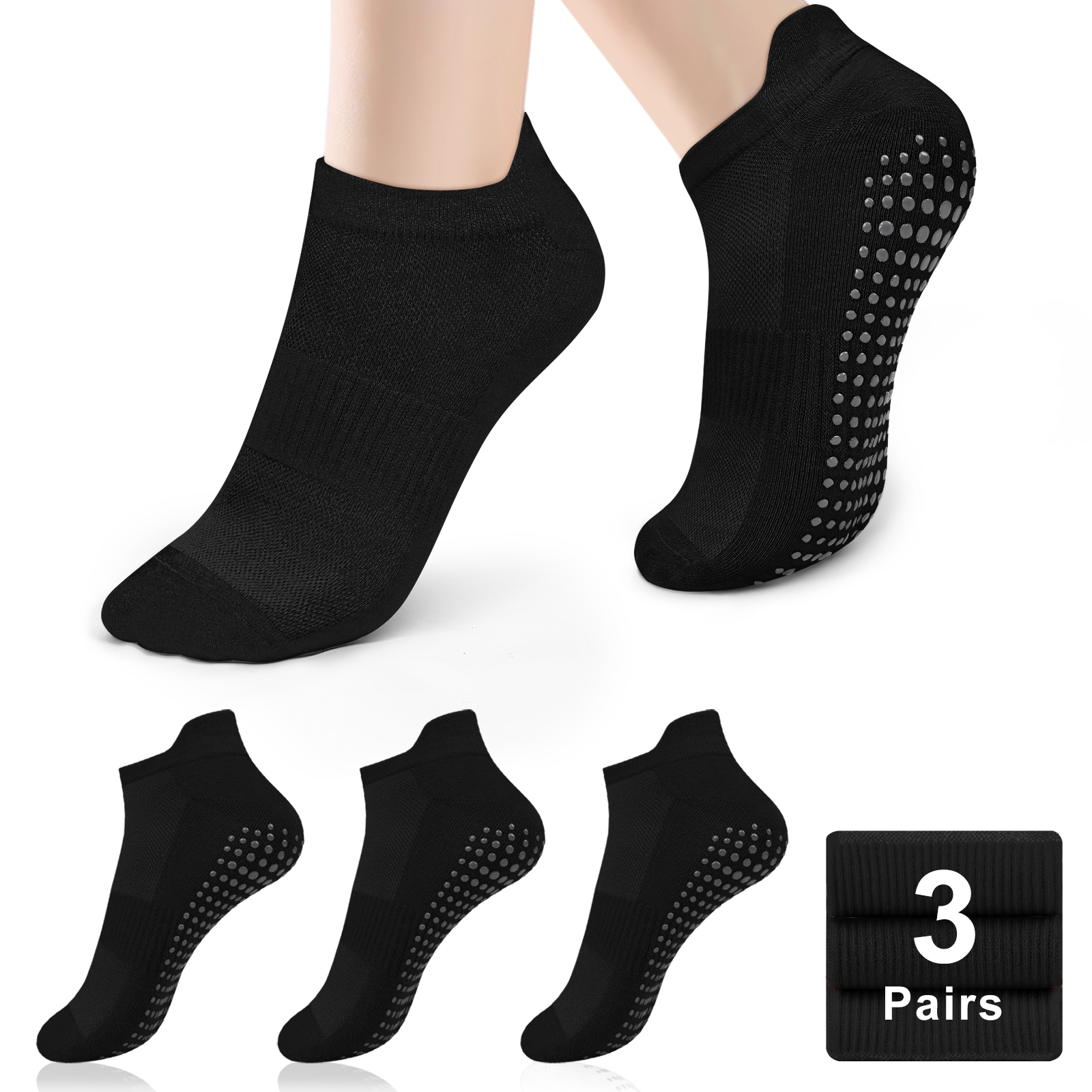 3 Pairs Yoga Socks Women Cotto - Yoga Dance & Fitness Center Llc のレビューと価格