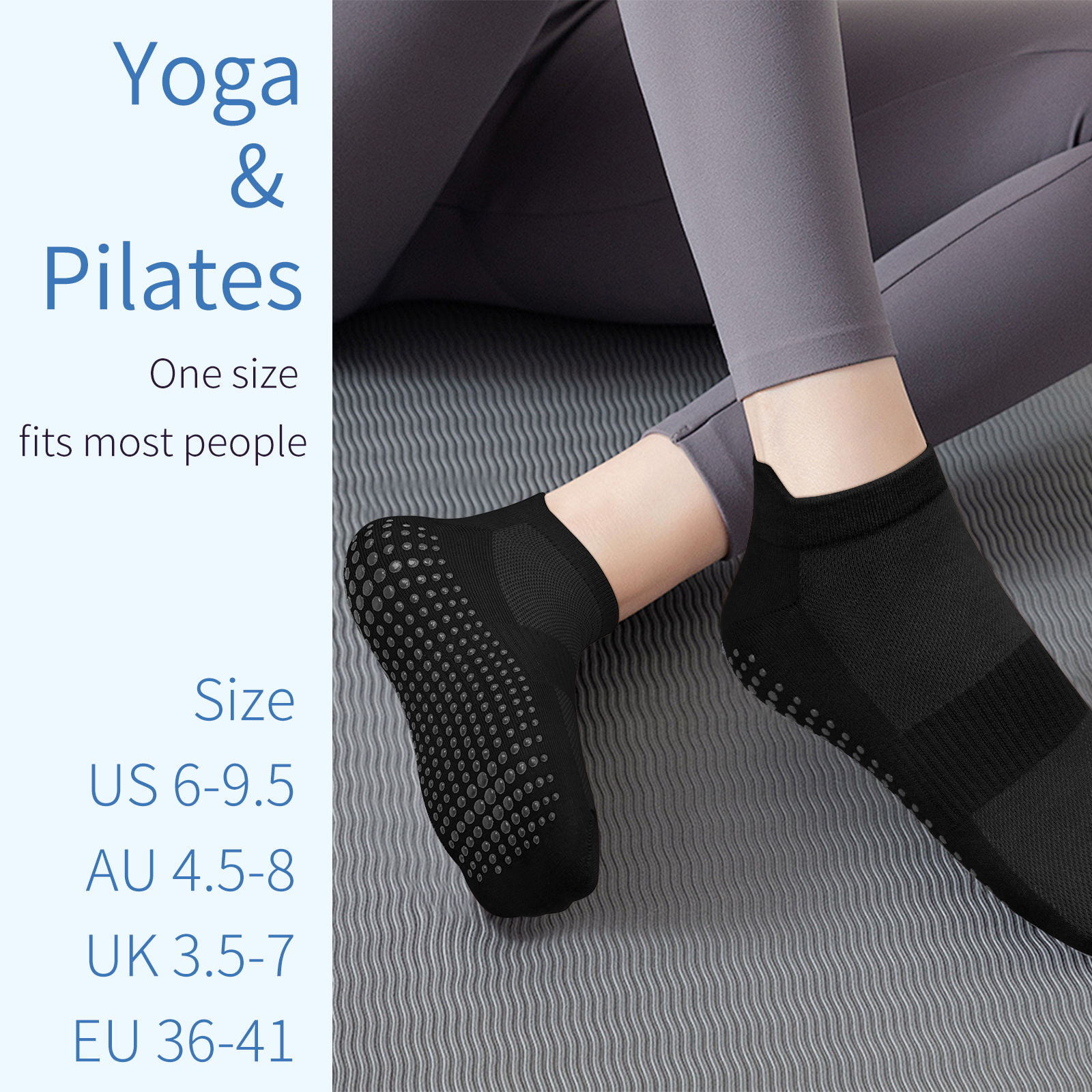 3 Pairs Yoga Socks Women Cotto - Yoga Dance & Fitness Center Llc のレビューと価格
