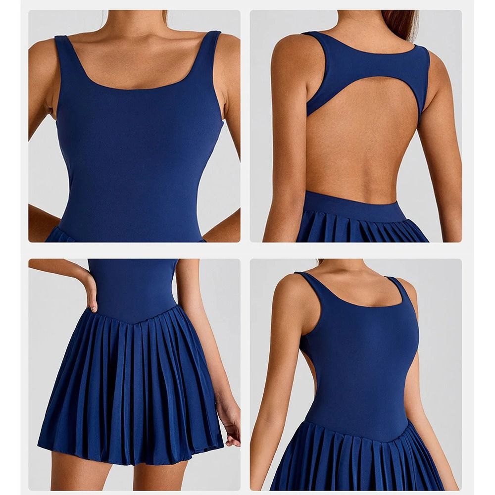 Hollow Out Women Tennis Dress  - Yoga Fitness Dress のレビューと価格